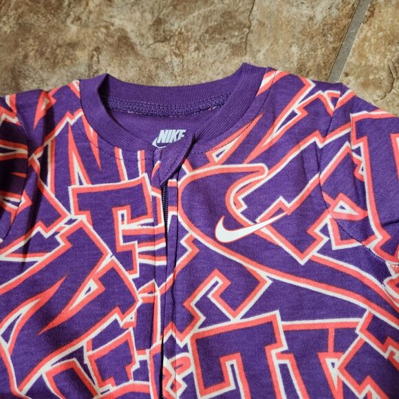Nike Baby Girl Footed One-Piece – Size 6M, Cosmo Purple Coverall - Picture 2 of 4